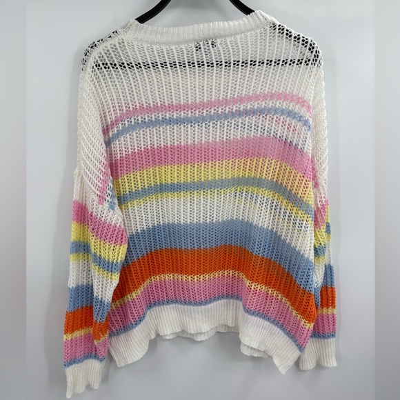 Fate VICI Collection Shades of Spring Knit Cotton Blend Striped Sweater Sz Small - Picture 15 of 15